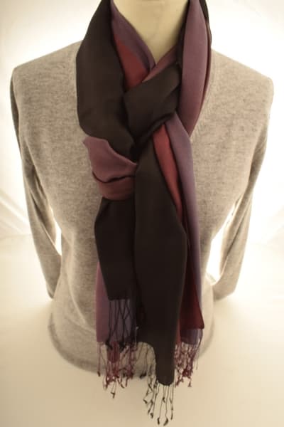 CHIRI WINE RED BLACK COLOURED CASHMERE SCARF