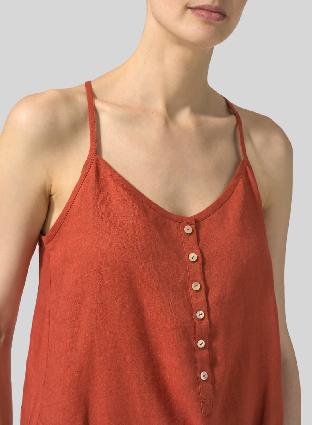 BURNT ORANGE LINEN DRESS
