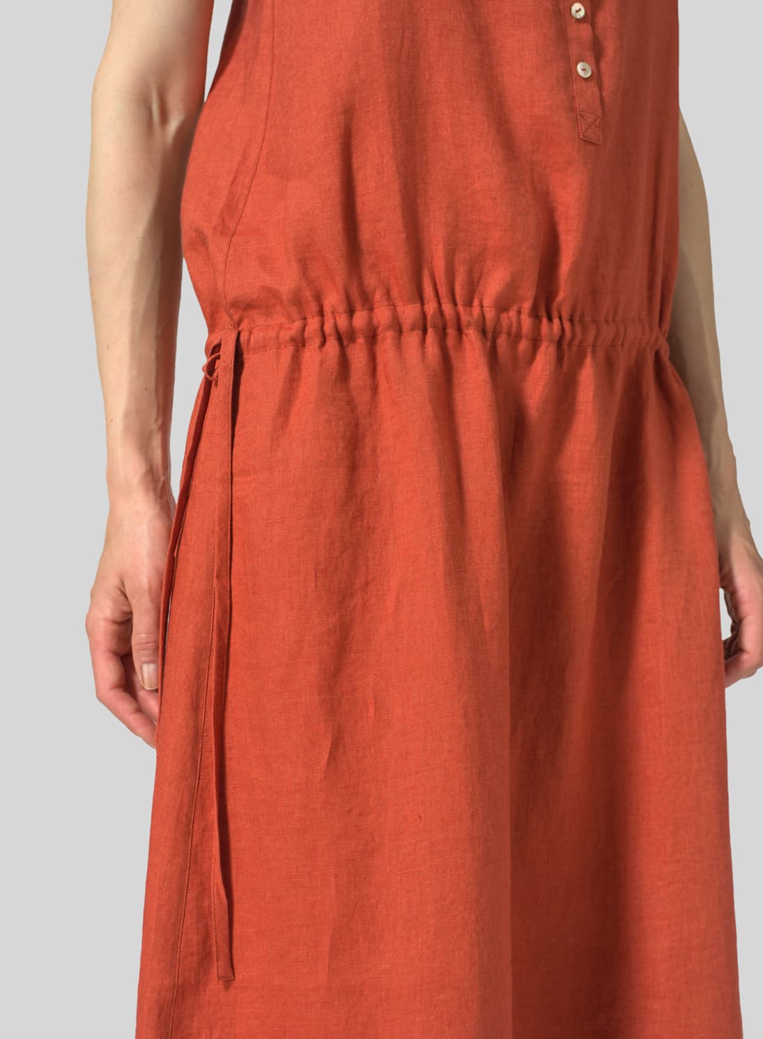 BURNT ORANGE LINEN DRESS