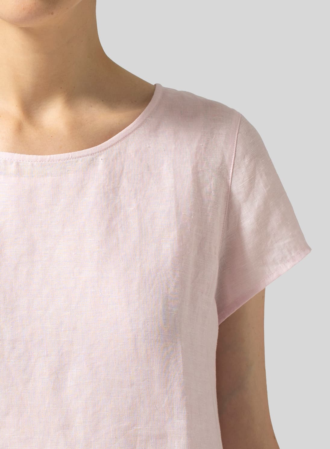 PINK LINEN DOUBLE LAYERS FLOWY LONG DRESS