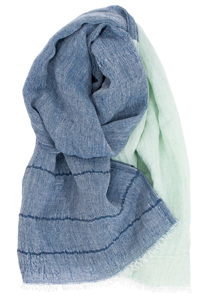 TWO COLOR LINEN SCARF