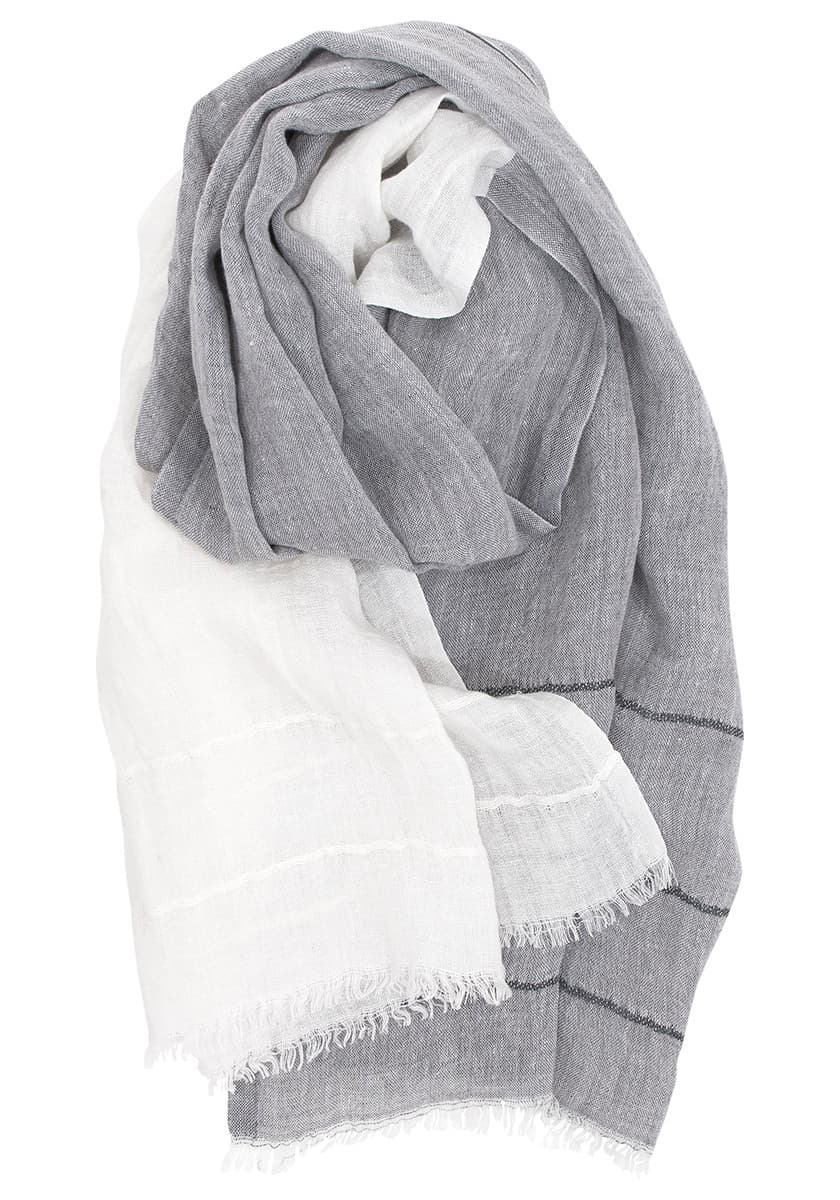 TWO COLOR LINEN SCARF