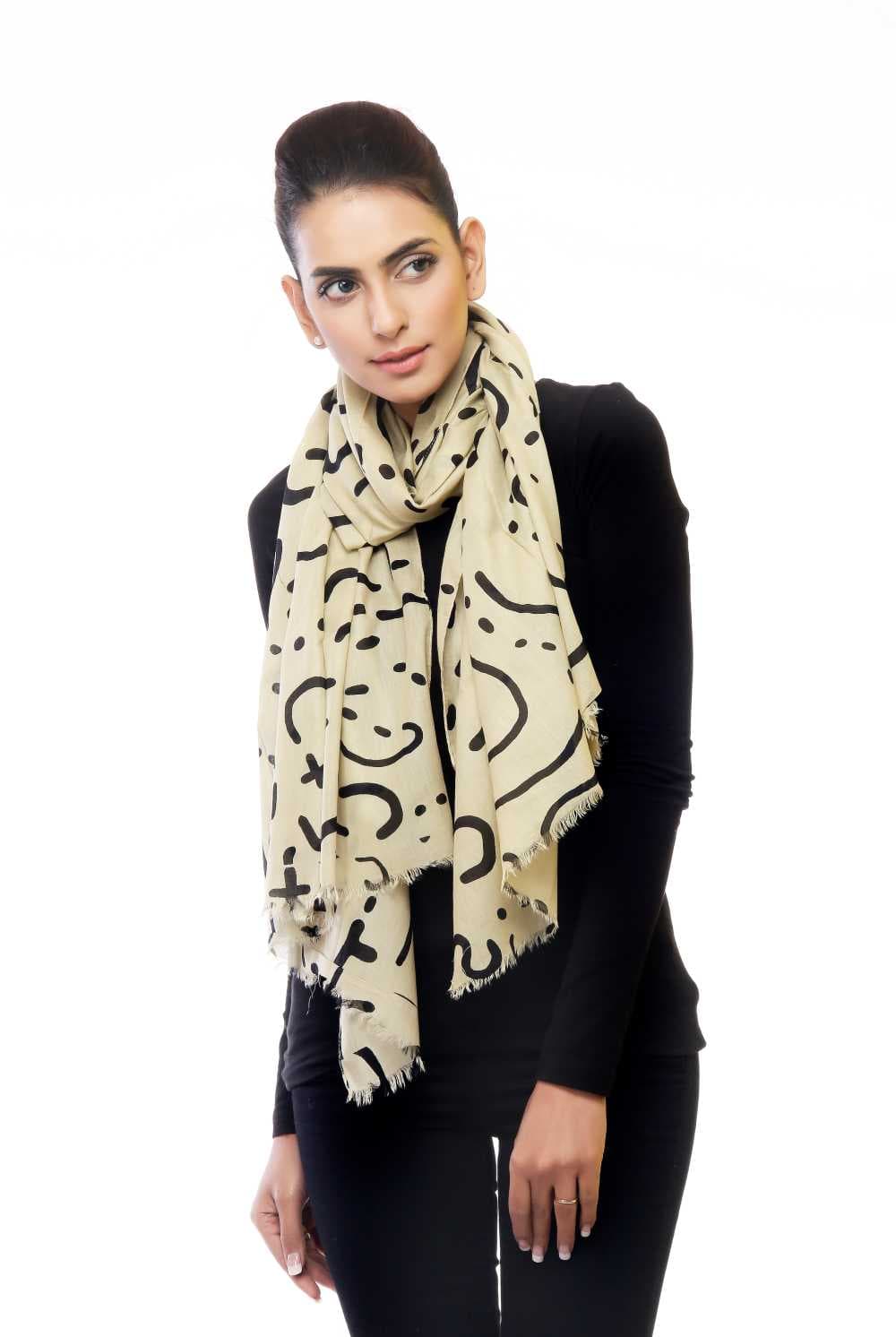 INSECTS PRINT VISCOSE SCARF