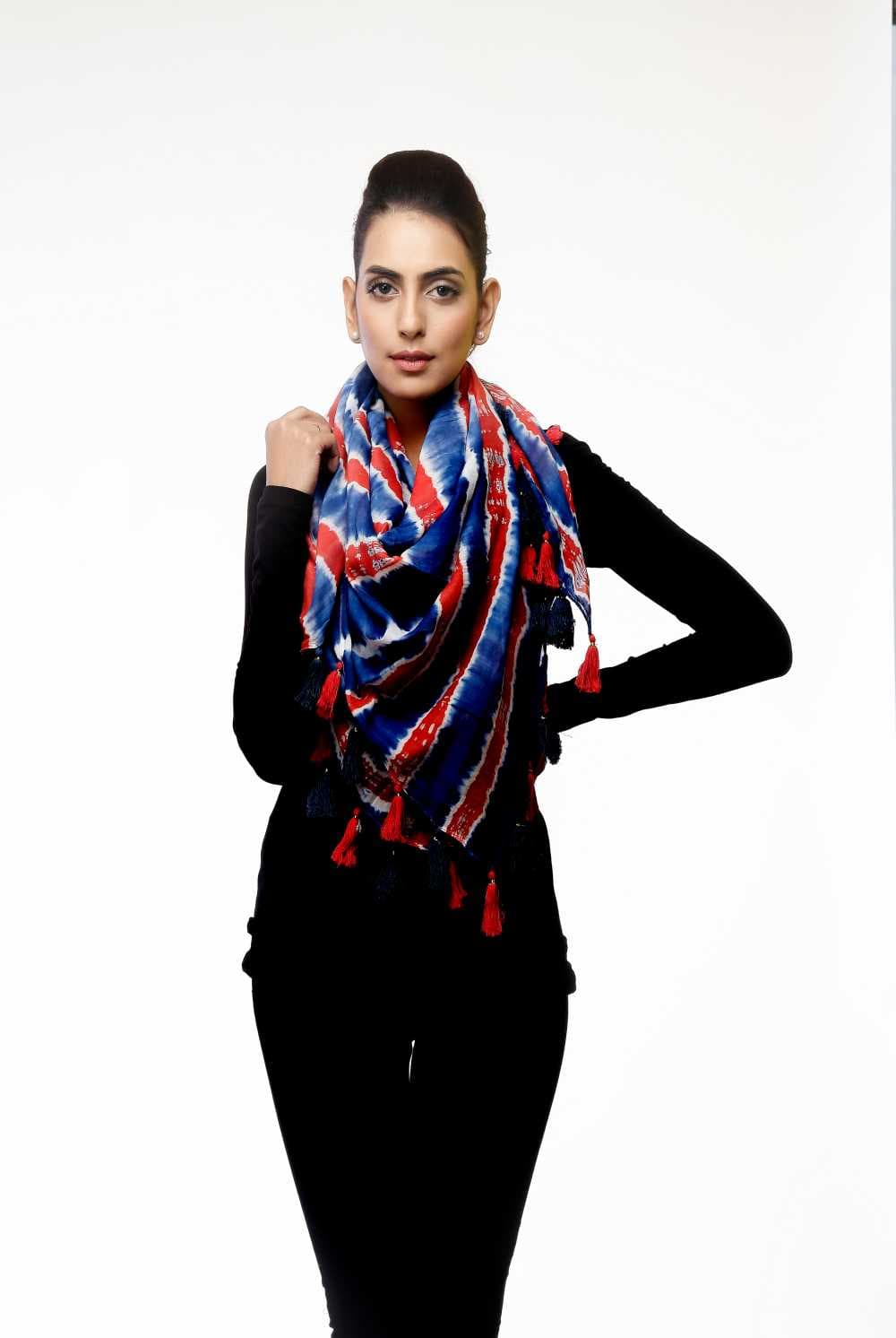 TIE DIE COTTON SCARF