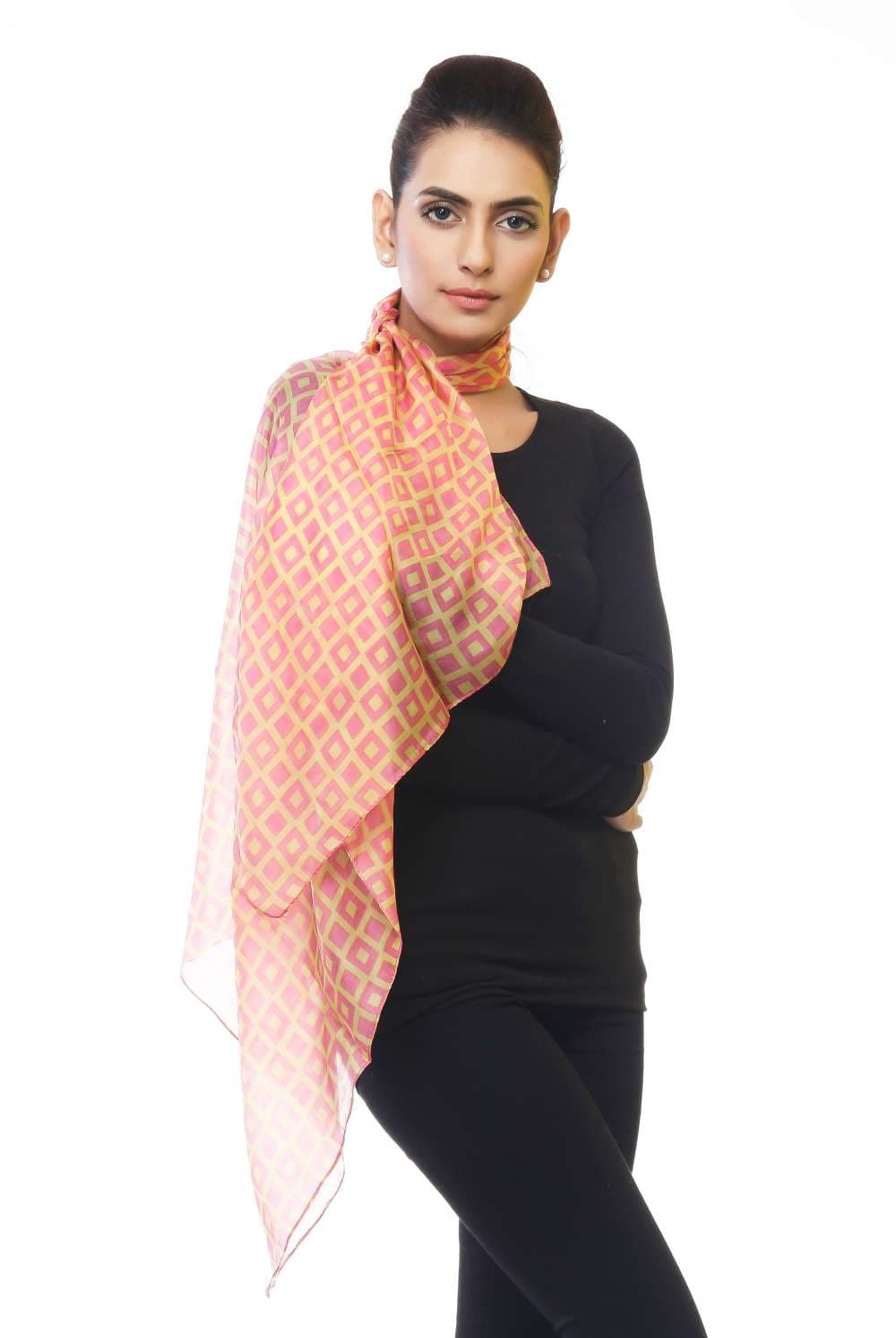 BOX SQUARE PRINT SILK SCARF