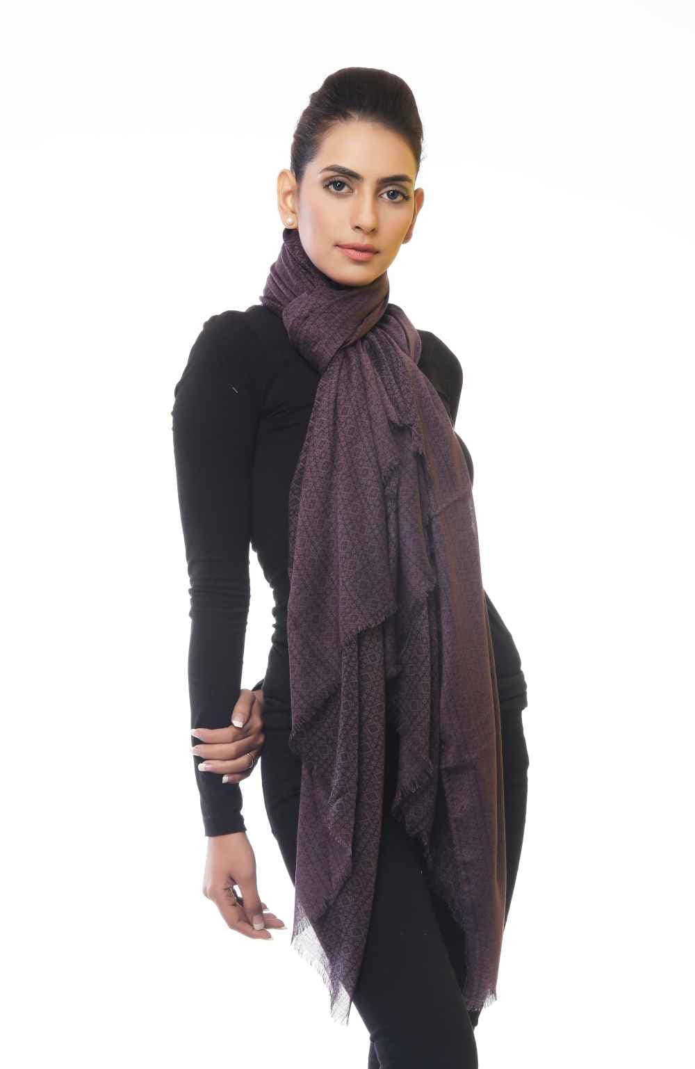 CHECK PRINT PURPLE VISCOSE SCARF