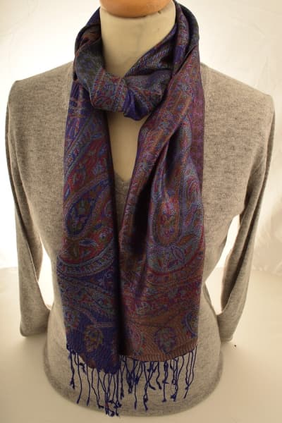 FOHAR BLUE COLOURED CASHMERE SCARF