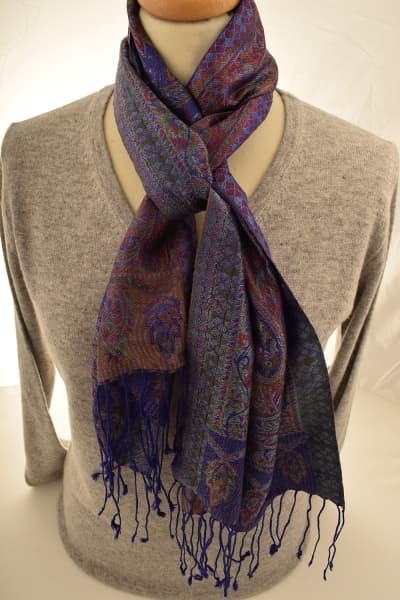 FOHAR BLUE COLOURED CASHMERE SCARF