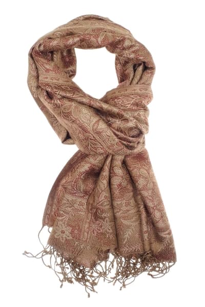 FOHAR GOLD COLOURED CASHMERE SCARF