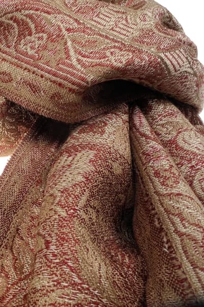 FOHAR GOLD COLOURED CASHMERE SCARF
