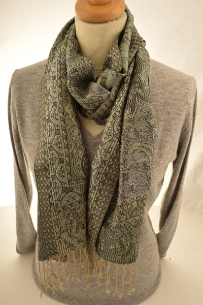 FOHAR GREEN COLOURED CASHMERE SCARF