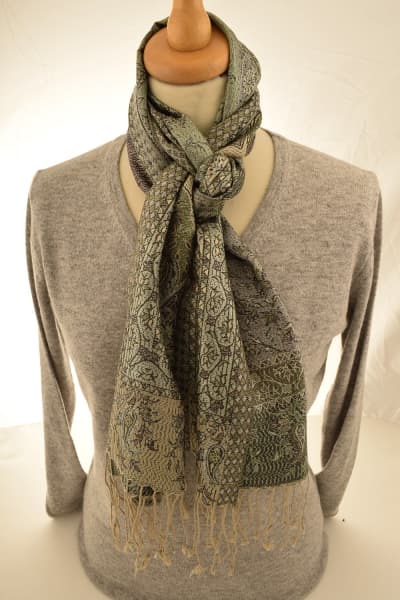 FOHAR GREEN COLOURED CASHMERE SCARF