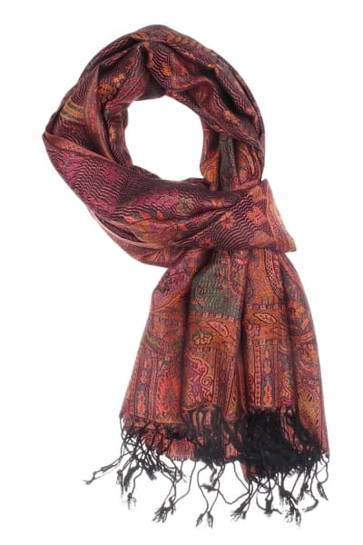 FOHAR MAROON COLOURED CASHMERE SCARF