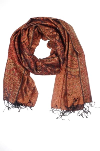 FOHAR ORANGE COLOURED CASHMERE SCARF