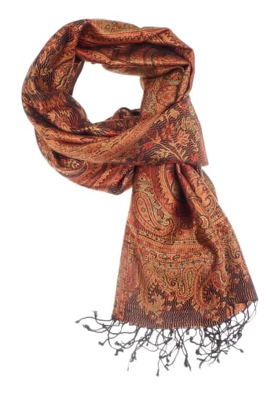 FOHAR ORANGE COLOURED CASHMERE SCARF