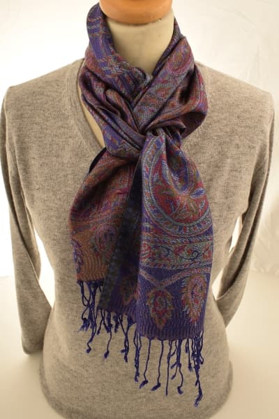 FOHAR PURPLE COLOURED CASHMERE SCARF