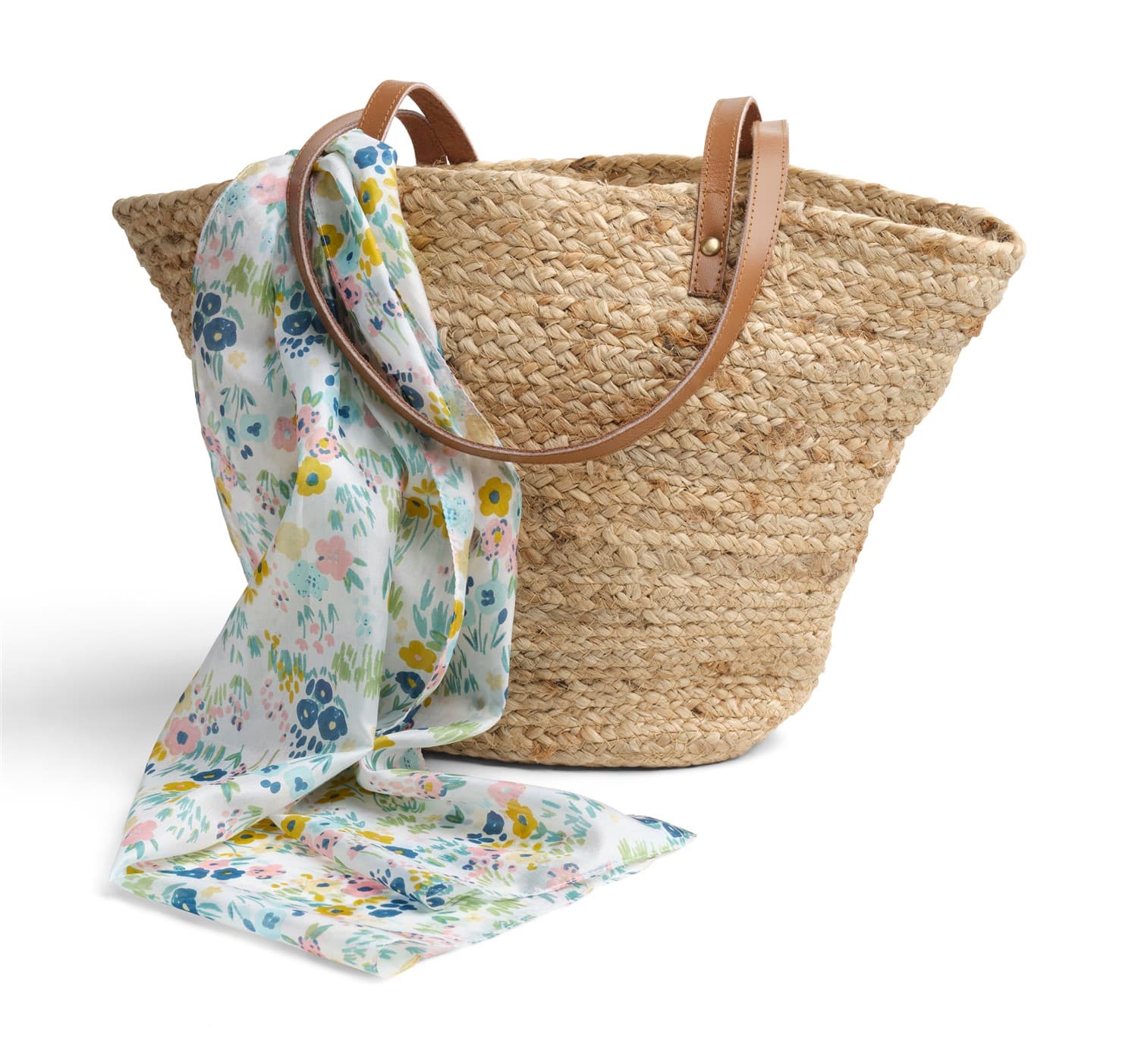 DRAWSTRING WOVEN BASKET BAG