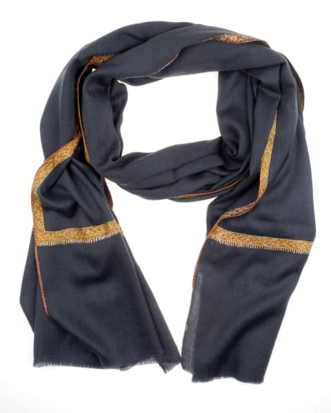 HARDU BLUE COLOURED CASHMERE SCARF
