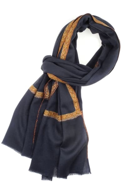 HARDU BLUE COLOURED CASHMERE SCARF
