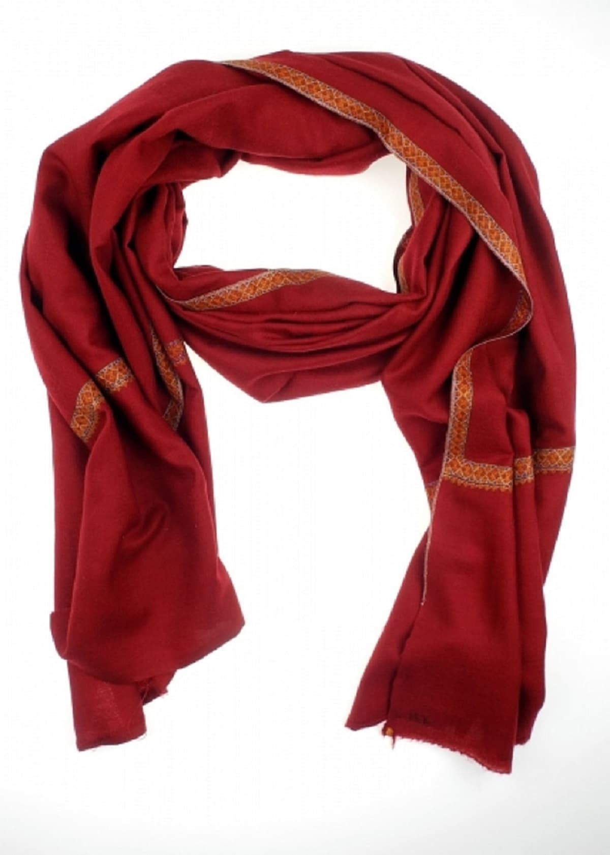 HARDU RED COLOURED CASHMERE SCARF