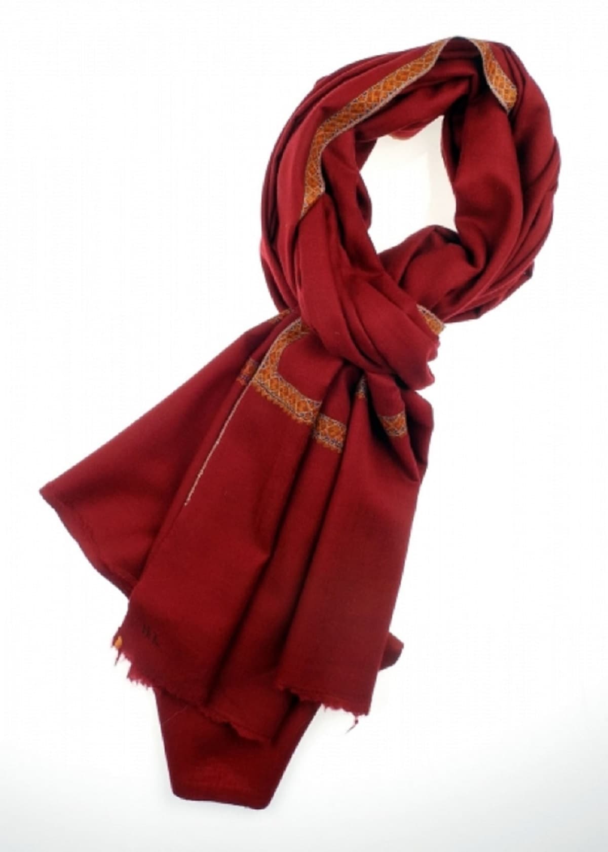 HARDU RED COLOURED CASHMERE SCARF