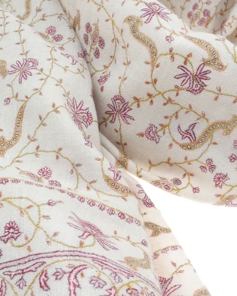 HARDU WHITE COLOURED CASHMERE SCARF
