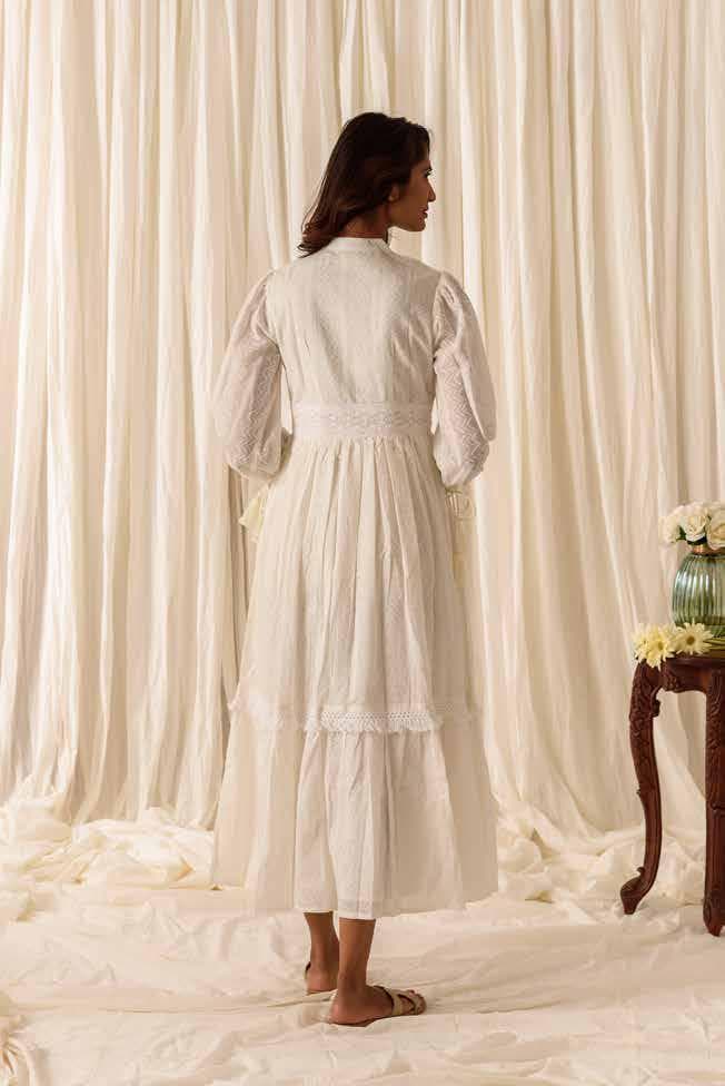 ROUND NECK HALF SLEEVE LONG DRESS