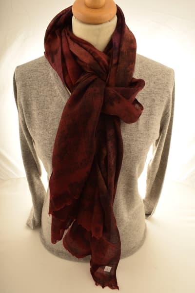IMOH BRICK COLOURED CASHMERE SCARF