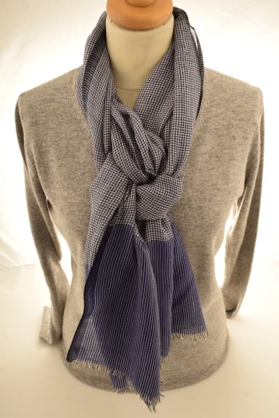 KANJI BLUE COLOURED CASHMERE SCARF