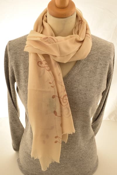 KAWARI OCHER COLOURED CASHMERE SCARF