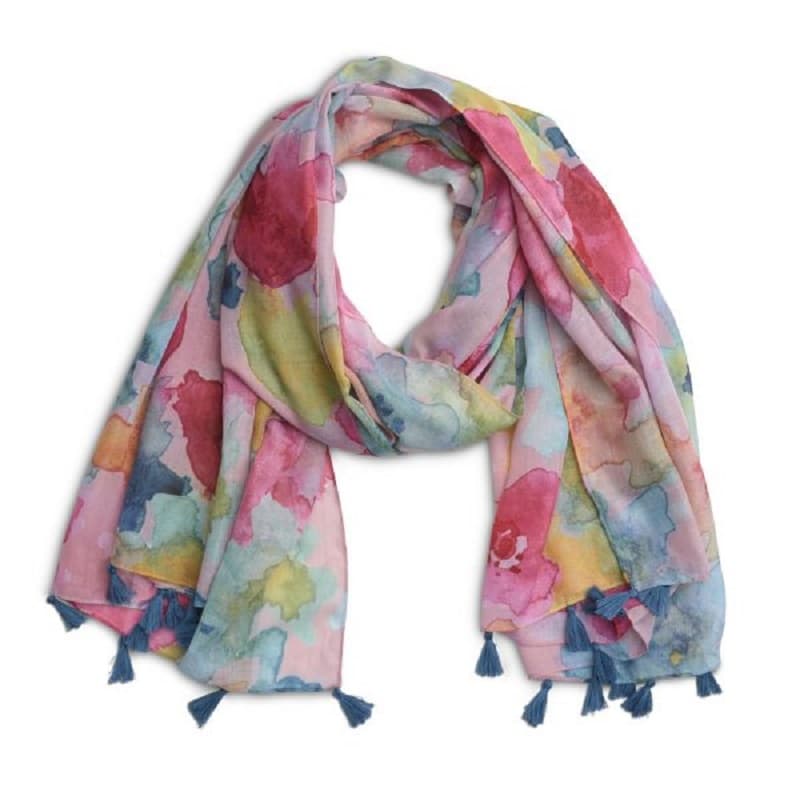 MIRAGE FLORAL PRINTED COTTON SCARF