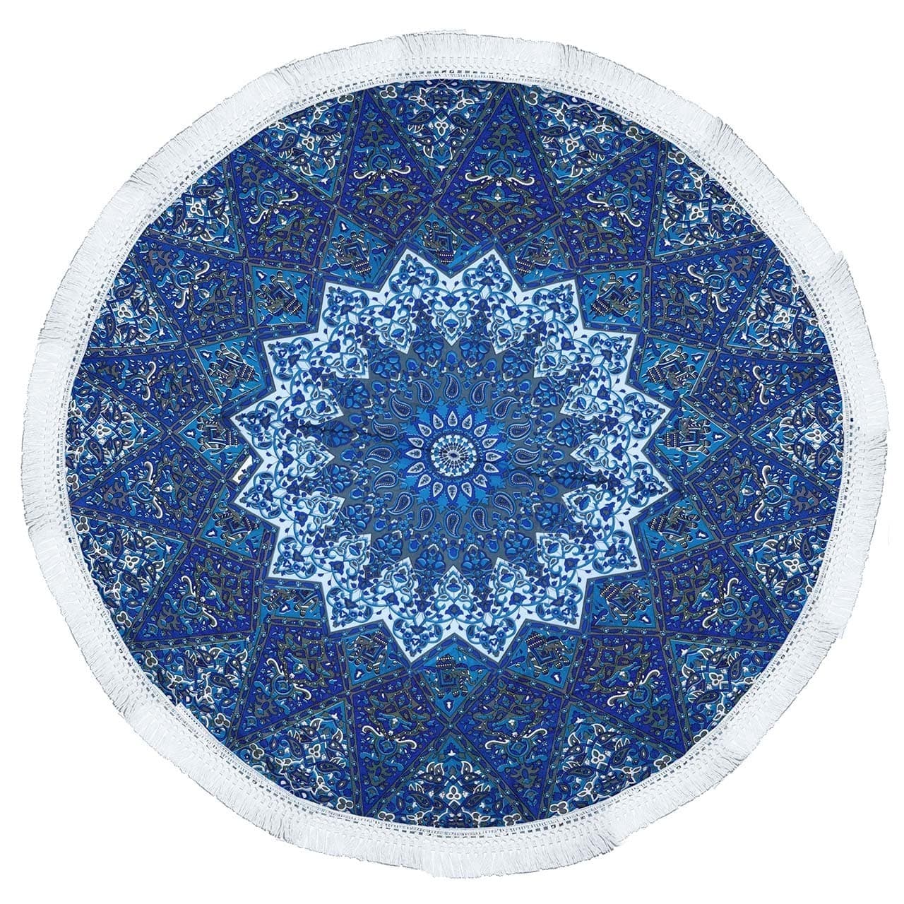 BLUE ROUND BEACH BLANKET
