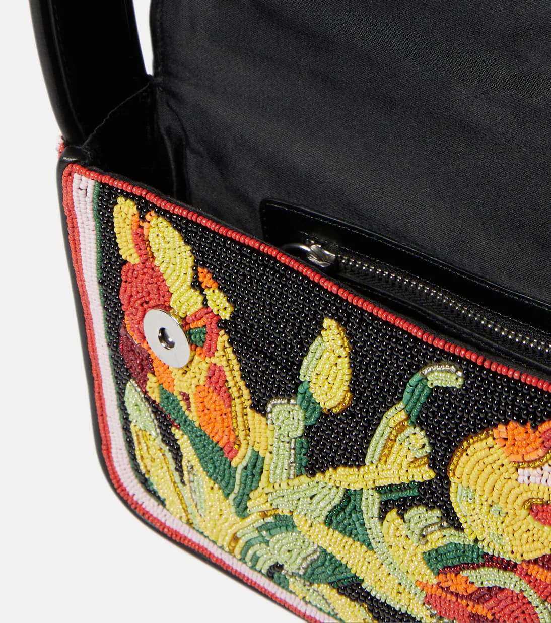 FLORAL DESIGN EMBELLISHED SHOULDER BAG