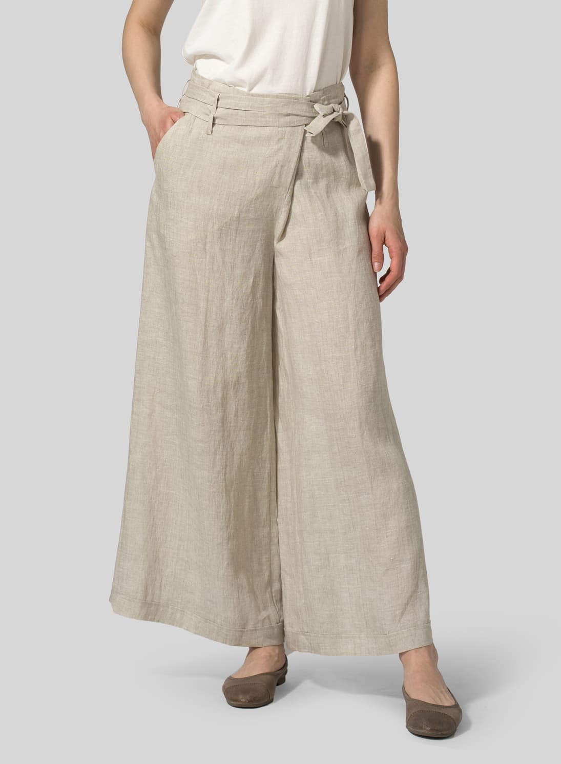 OAT LINEN WIDE LEG EXTRA LONG PANTS