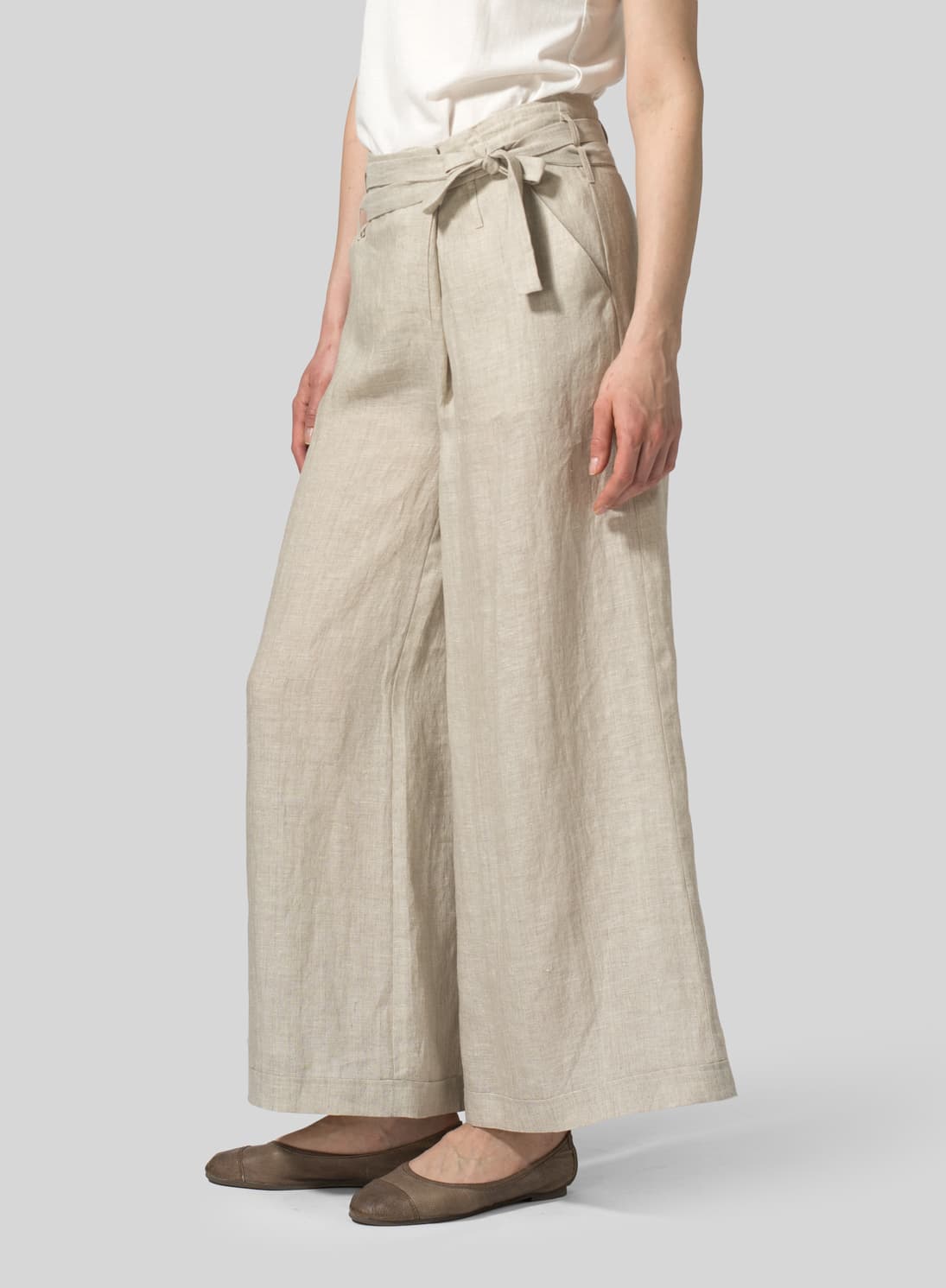 OAT LINEN WIDE LEG EXTRA LONG PANTS