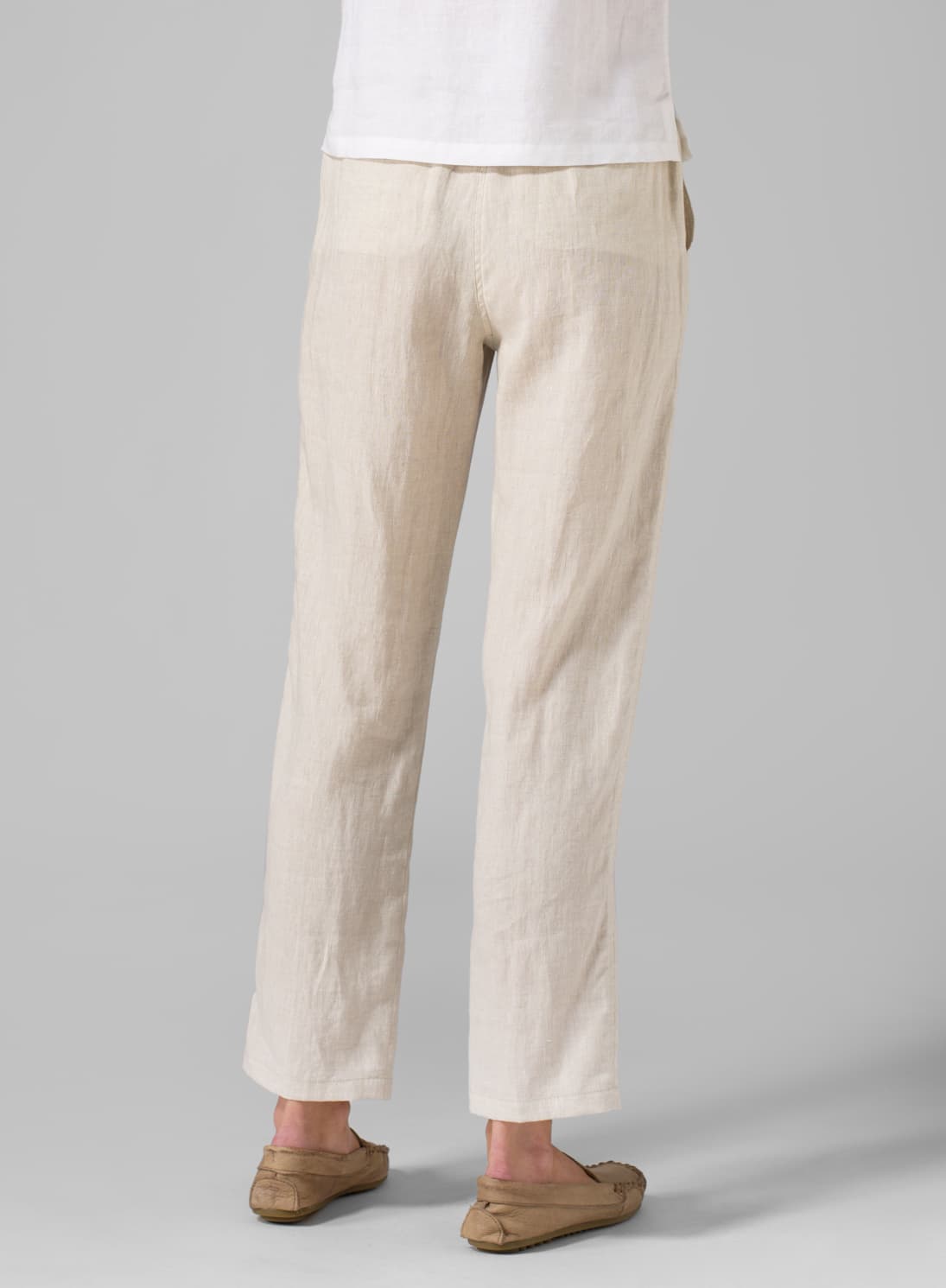 LIGHT OAT LINEN CASUAL ANKLE LENGTH PANTS
