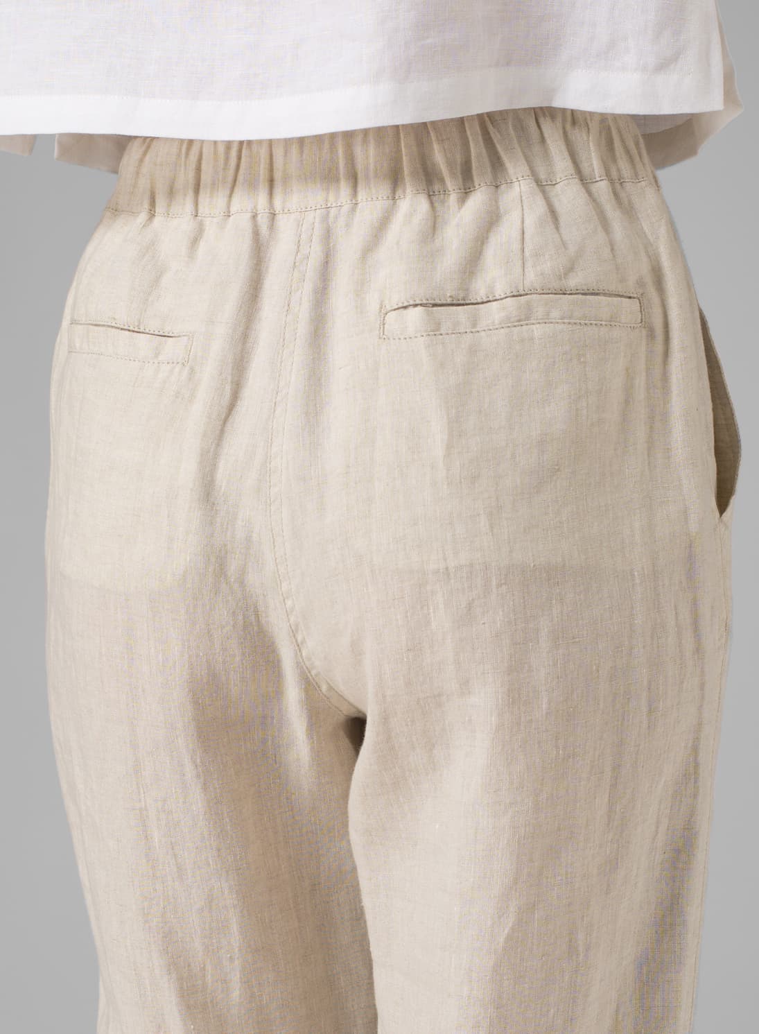 LIGHT OAT LINEN CASUAL ANKLE LENGTH PANTS