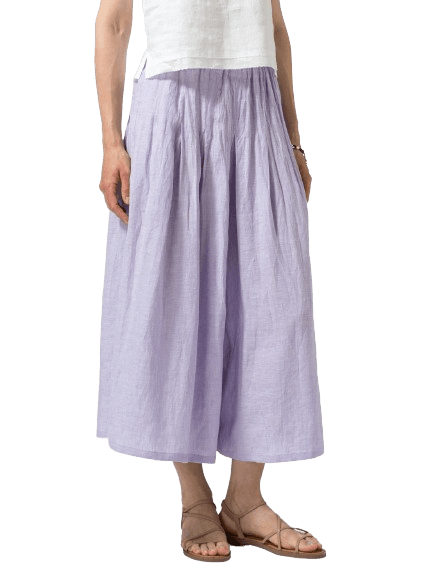 PASTEL MAUVE LINEN PLEATED CULOTTES