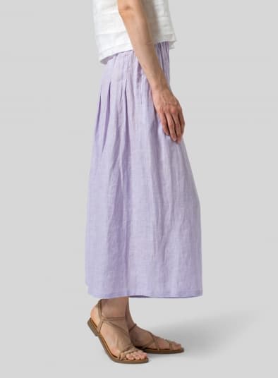 PASTEL MAUVE LINEN PLEATED CULOTTES