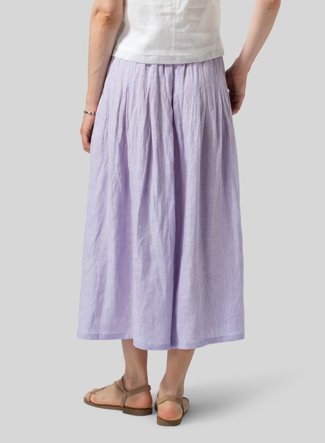 PASTEL MAUVE LINEN PLEATED CULOTTES