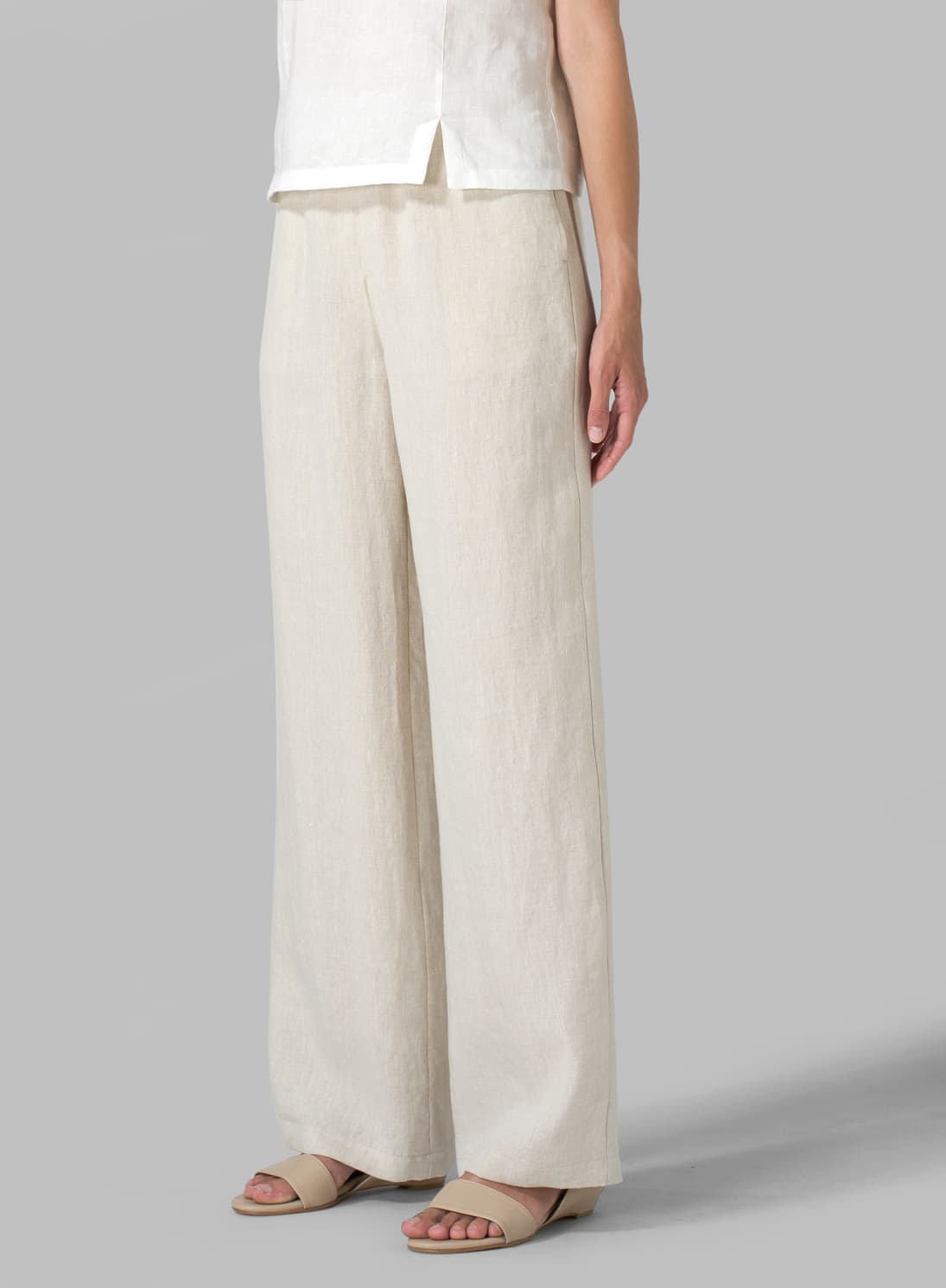 SAND LINEN CASUAL EXTRA LONG PANTS