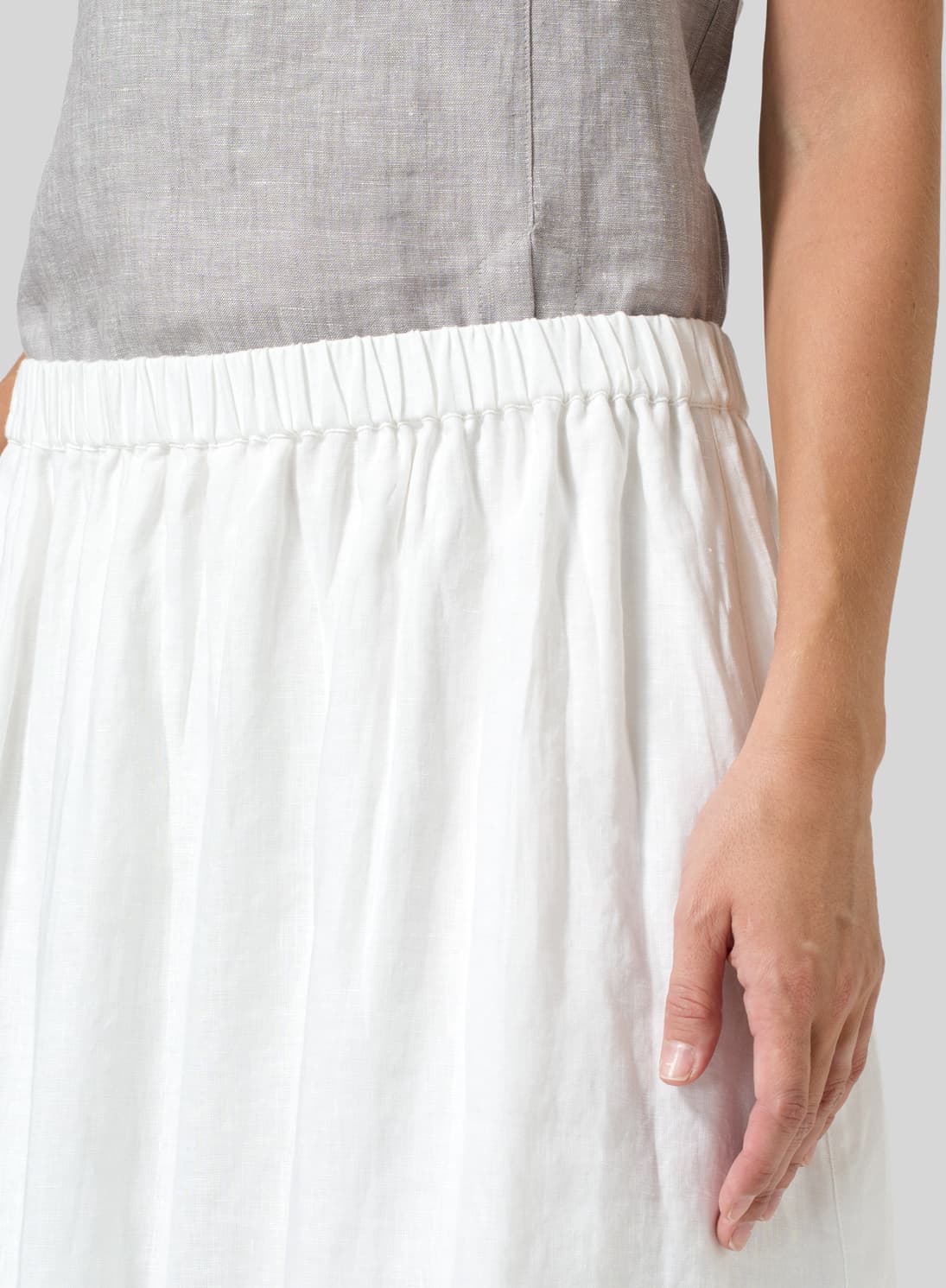 WHITE LINEN TWO LAYER CULOTTES