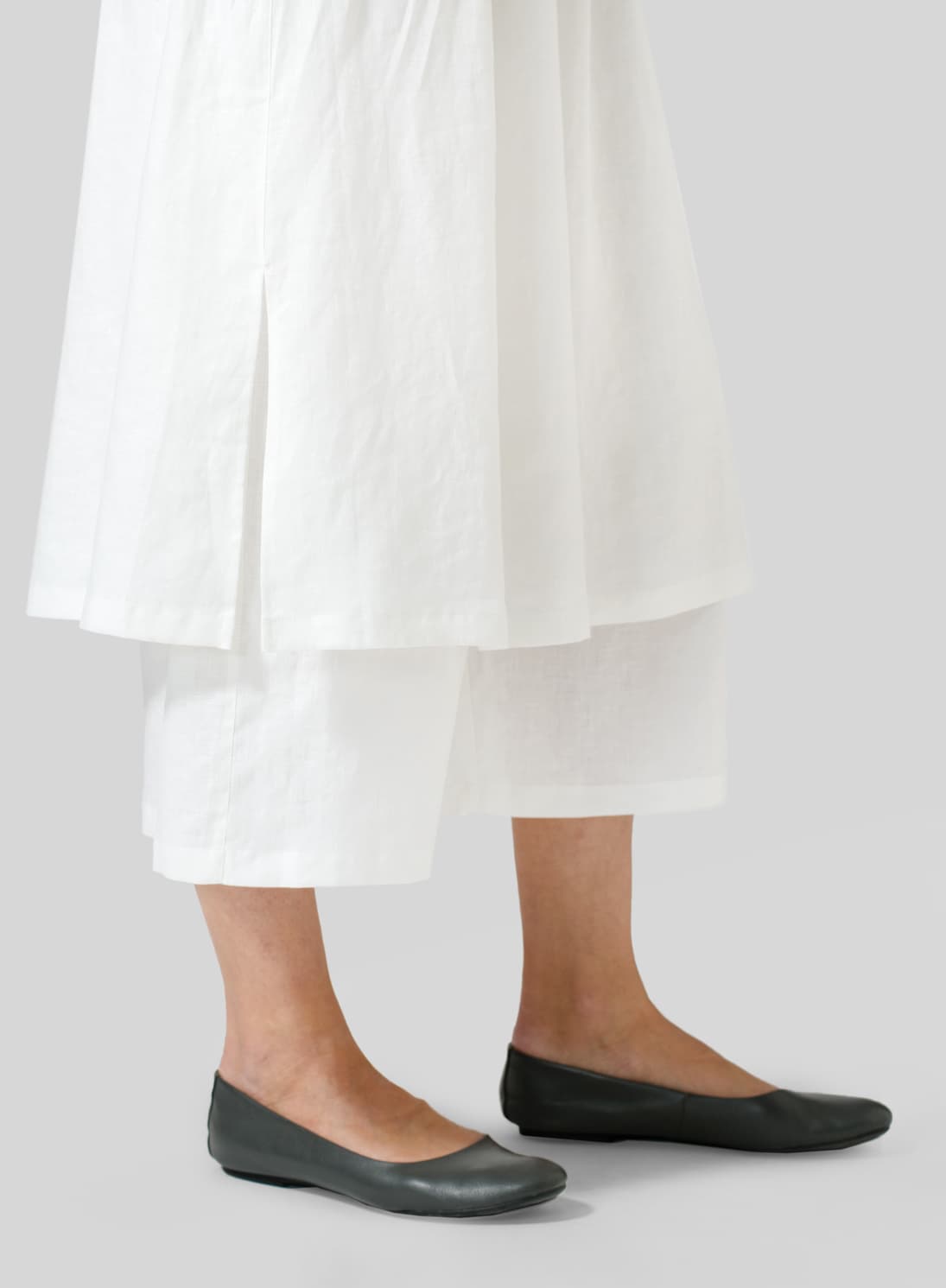 WHITE LINEN TWO LAYER CULOTTES