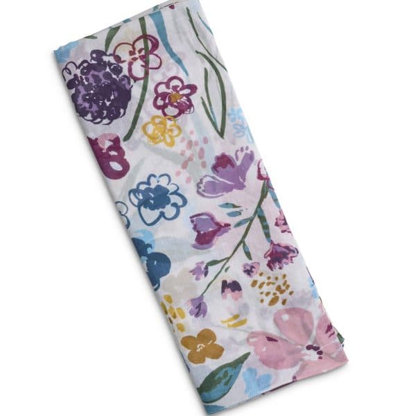 PRIORY FLORAL PRINTED COTTON SCARF