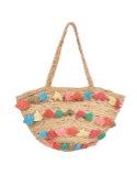 JUTE TOTE BAG WITH TASSELS WORK IN FORNT