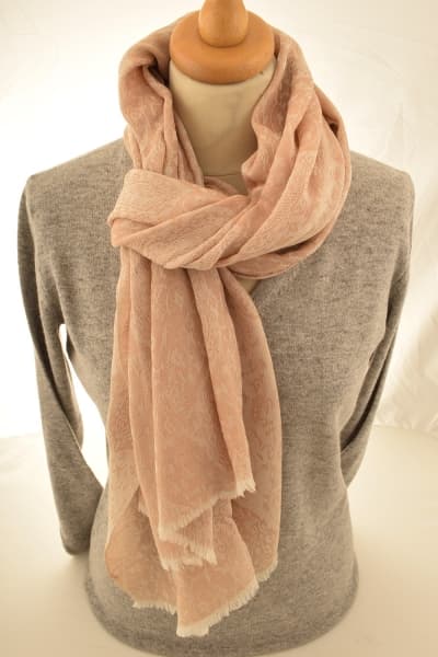 PORA PEACH COLOURED CASHMERE SCARF