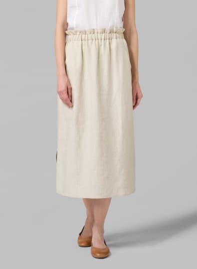 OAT LINEN STRAIGHT LEG SKIRT