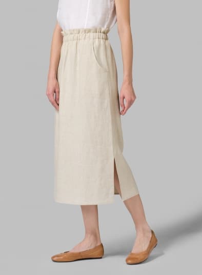 OAT LINEN STRAIGHT LEG SKIRT
