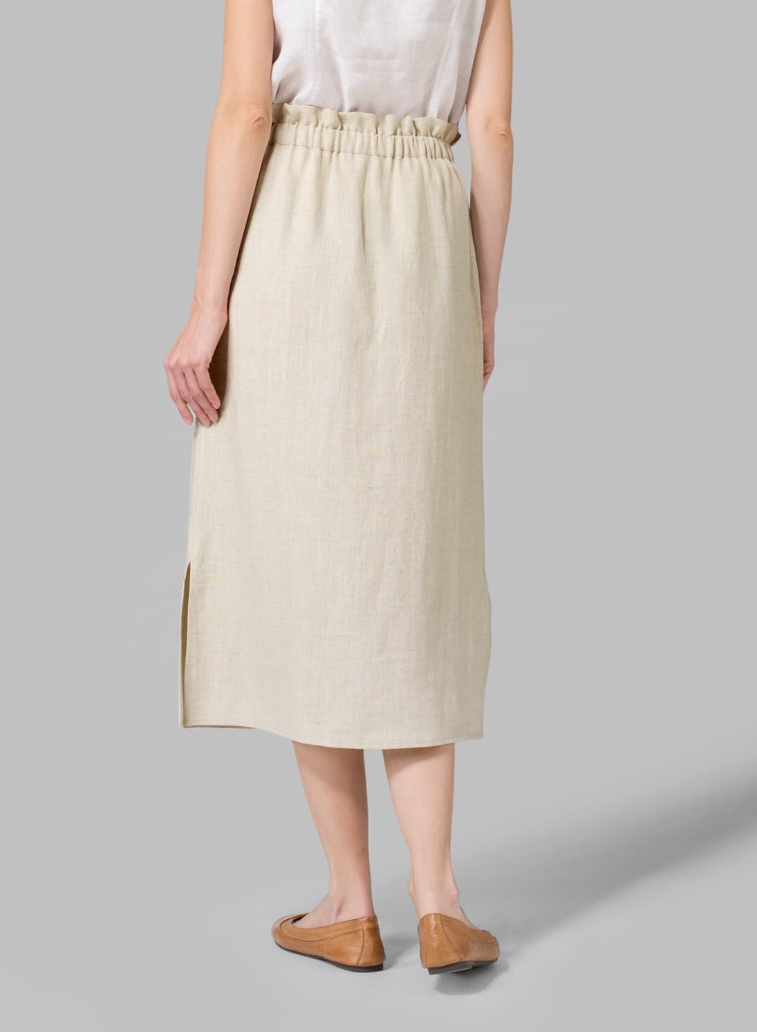 OAT LINEN STRAIGHT LEG SKIRT