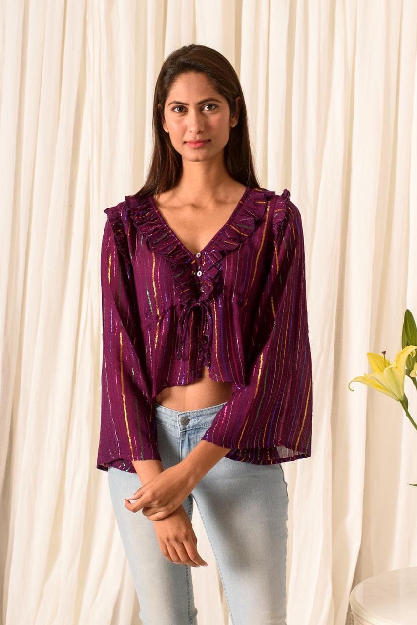 Purple Stripes Pattern Top